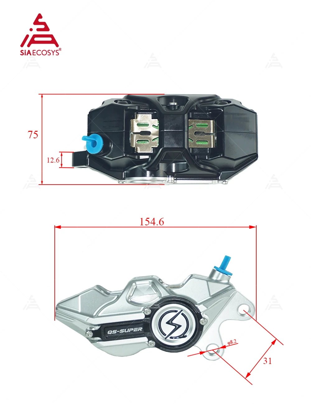 QS 4-Piston Forged Aluminum Br - Forged Front Brake Caliper 4 Piston ulasan dan harga